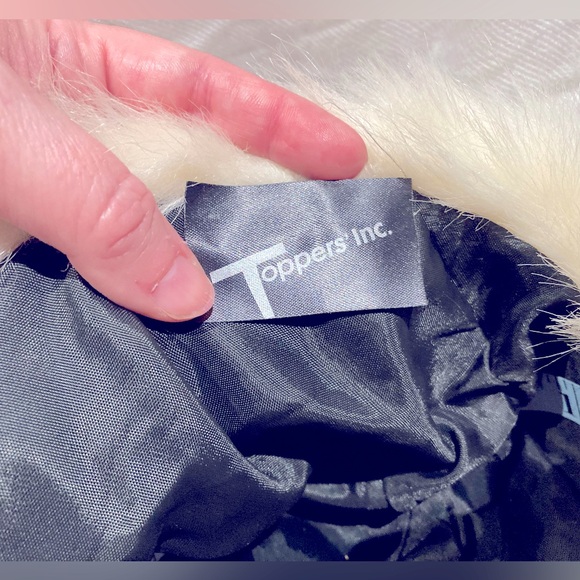 *3 for $20* PRICE DROP! Winter Hat, Golden Brown Velvet Cap, Ivory Faux Fur Trim - Picture 8 of 9